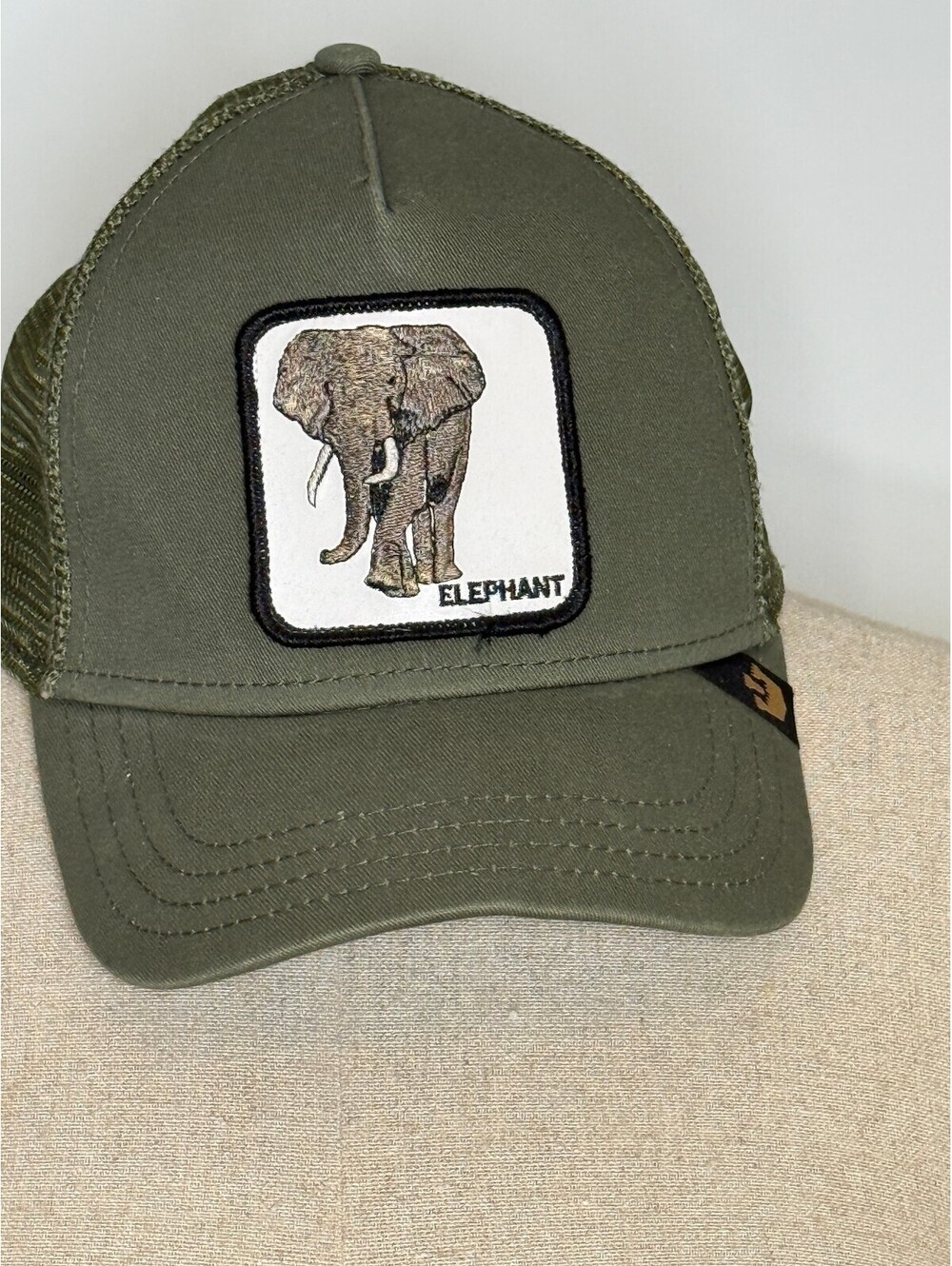 Goorin Bros. Animal Farm Olive Green "Elephant" Trucker Hat Cap Snapback